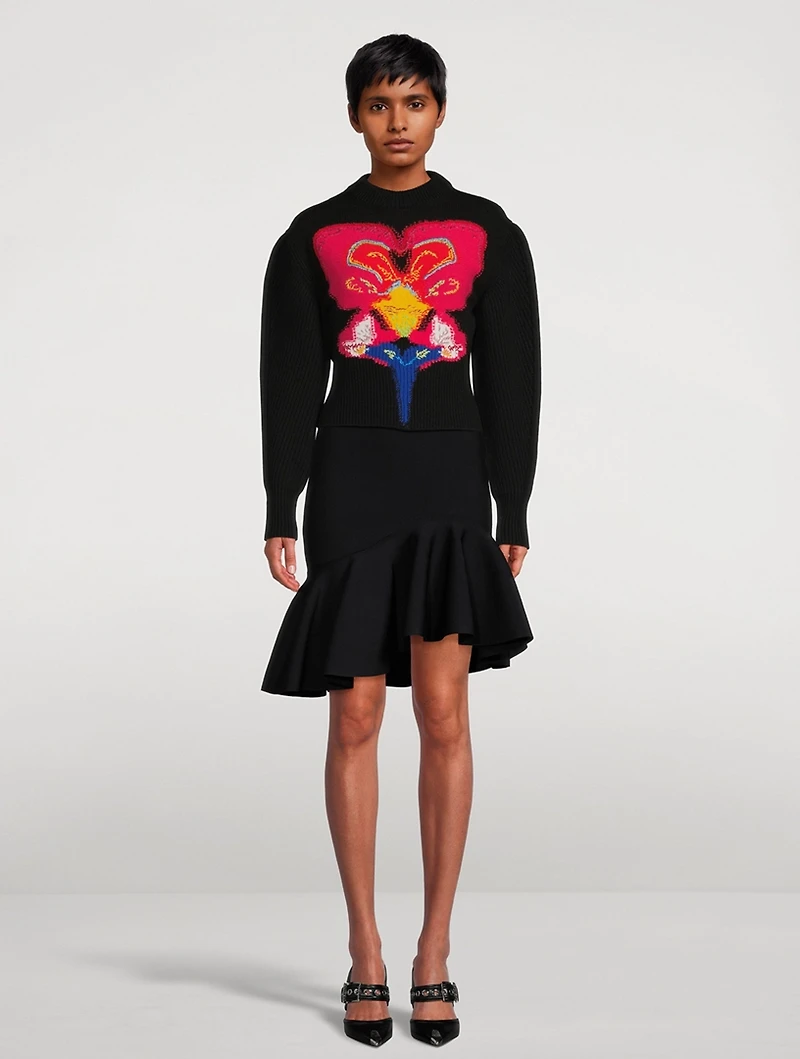 Solarised Orchid Wool Cocoon-Sleeve Sweater