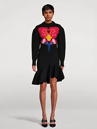 Solarised Orchid Wool Cocoon-Sleeve Sweater