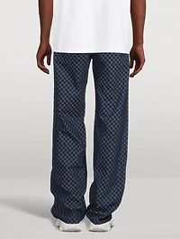 Mini Monogram Jacquard Wide-Leg Jeans