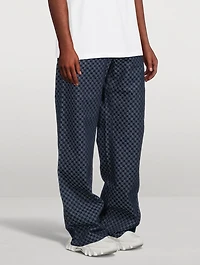 Mini Monogram Jacquard Wide-Leg Jeans