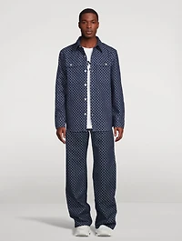 Mini Monogram Jacquard Wide-Leg Jeans