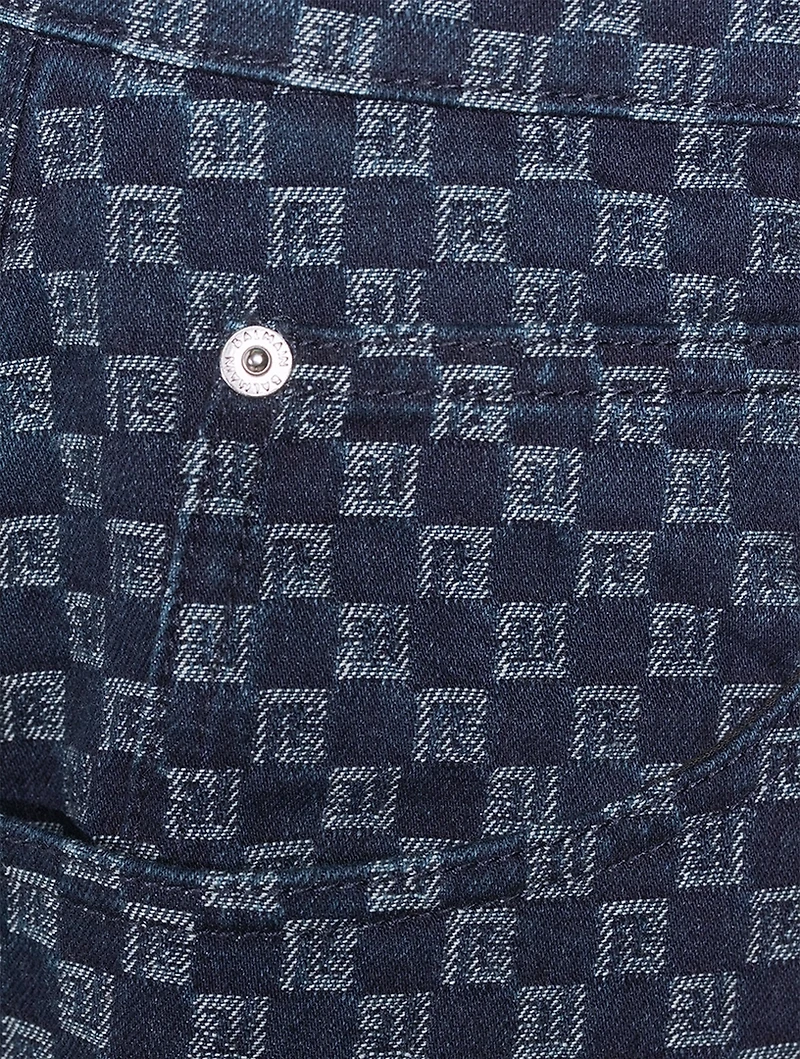Mini Monogram Jacquard Wide-Leg Jeans