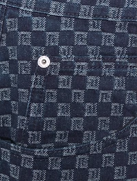 Mini Monogram Jacquard Wide-Leg Jeans