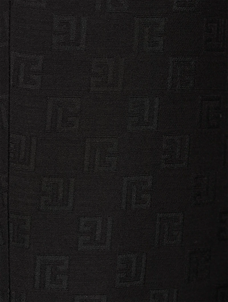 Mini Monogram Jacquard Wool Straight-Leg Pants