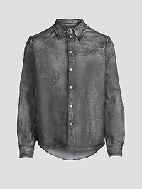 Coated Denim Two-Tone Shirt