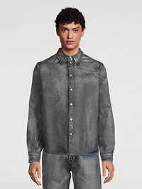 Coated Denim Two-Tone Shirt