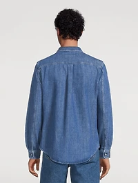 Coated Denim Two-Tone Shirt