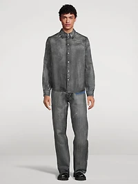 Coated Denim Two-Tone Shirt