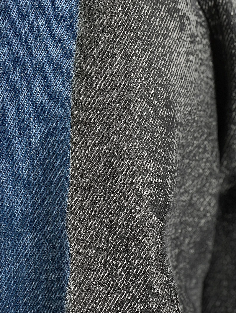 Coated Denim Two-Tone Shirt