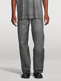 Coated Denim Two-Tone Jeans