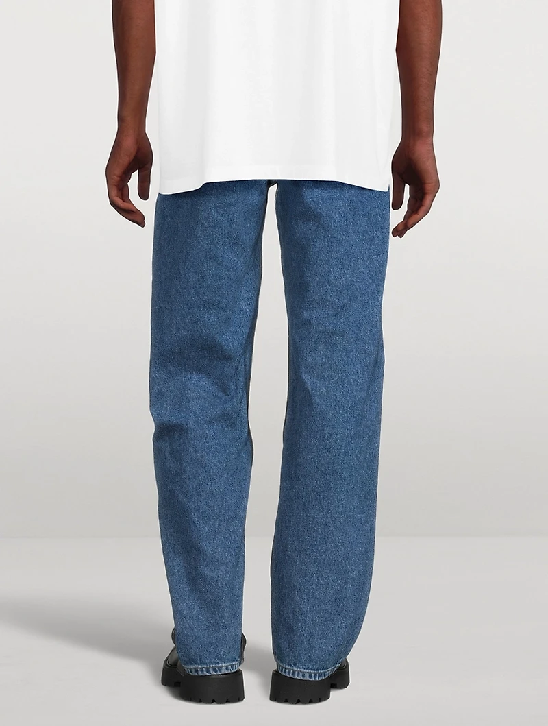 Coated Denim Two-Tone Jeans