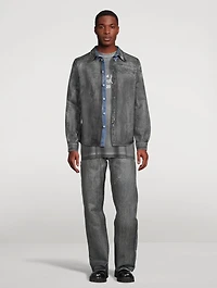 Coated Denim Two-Tone Jeans