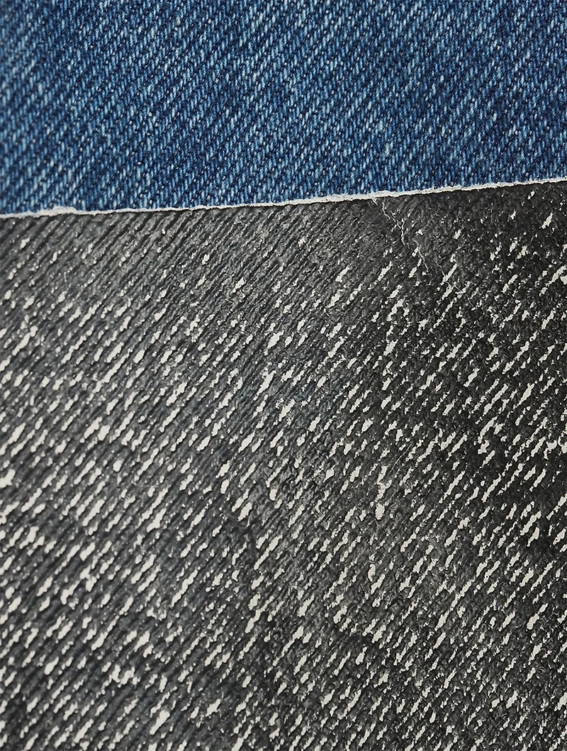 Coated Denim Two-Tone Jeans