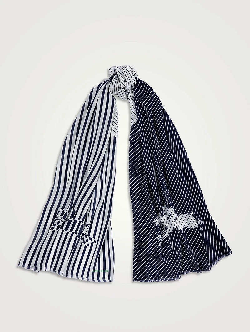 Wool Scarf In Marinère Print