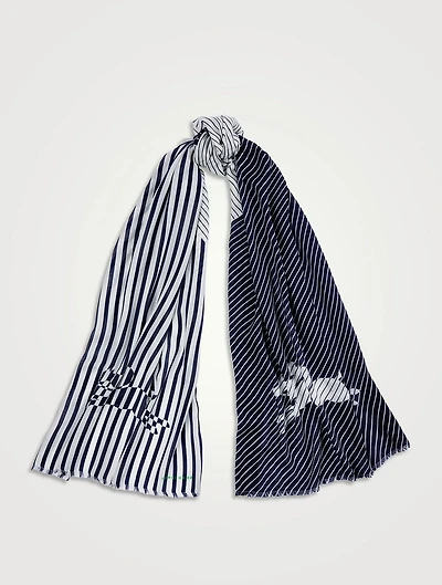 Wool Scarf In Marinère Print