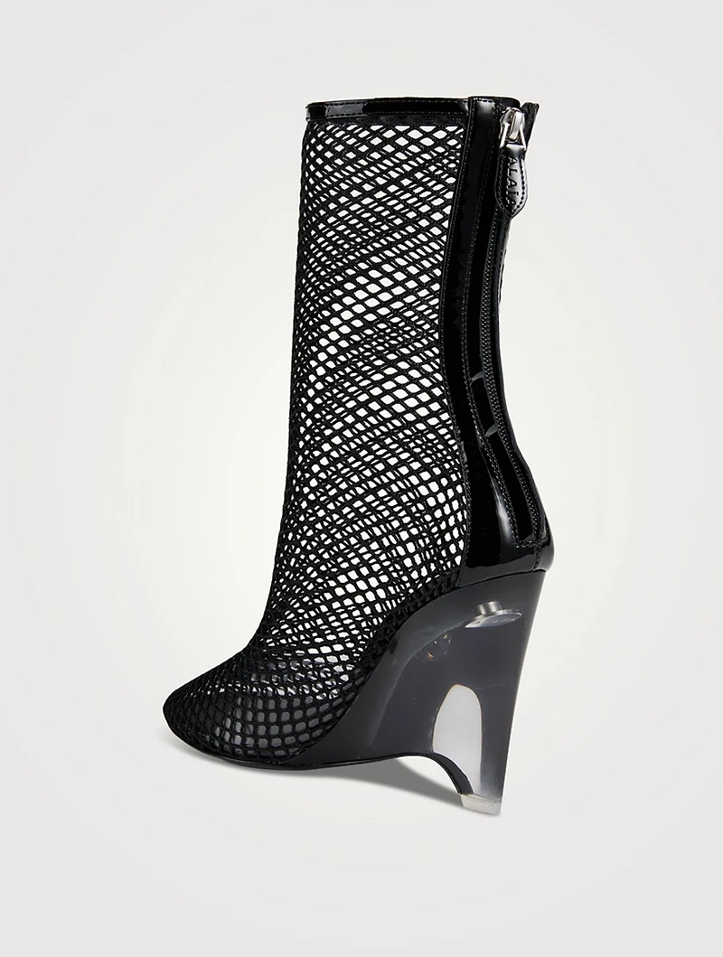 La Cage Mesh Wedge Boots