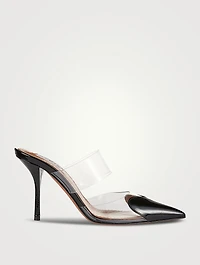 Heart Patent Leather And PVC Mules
