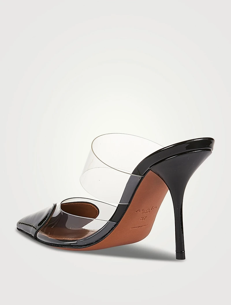 Heart Patent Leather And PVC Mules