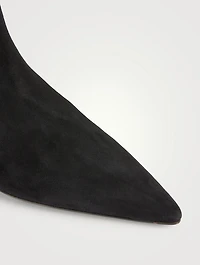 V-Back Suede Knee-High Boots