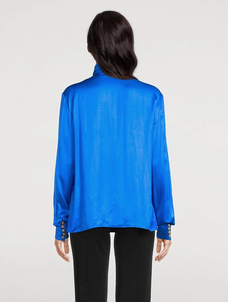 Pussy-Bow Satin Shirt