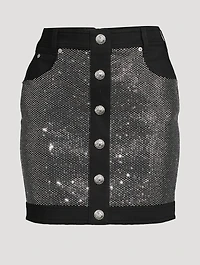 Embellished Denim Mini Skirt