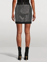 Embellished Denim Mini Skirt