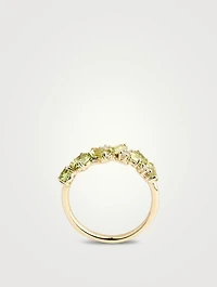 Amalfi 14K Gold Blend Peridot Half Band Ring With Diamonds