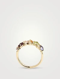 Amalfi 14K Gold Blend Rainbow Half Band Ring With Diamonds