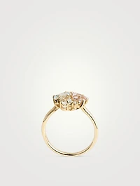 Amalfi 14K Gold Pastel Blossom Ring With Diamonds