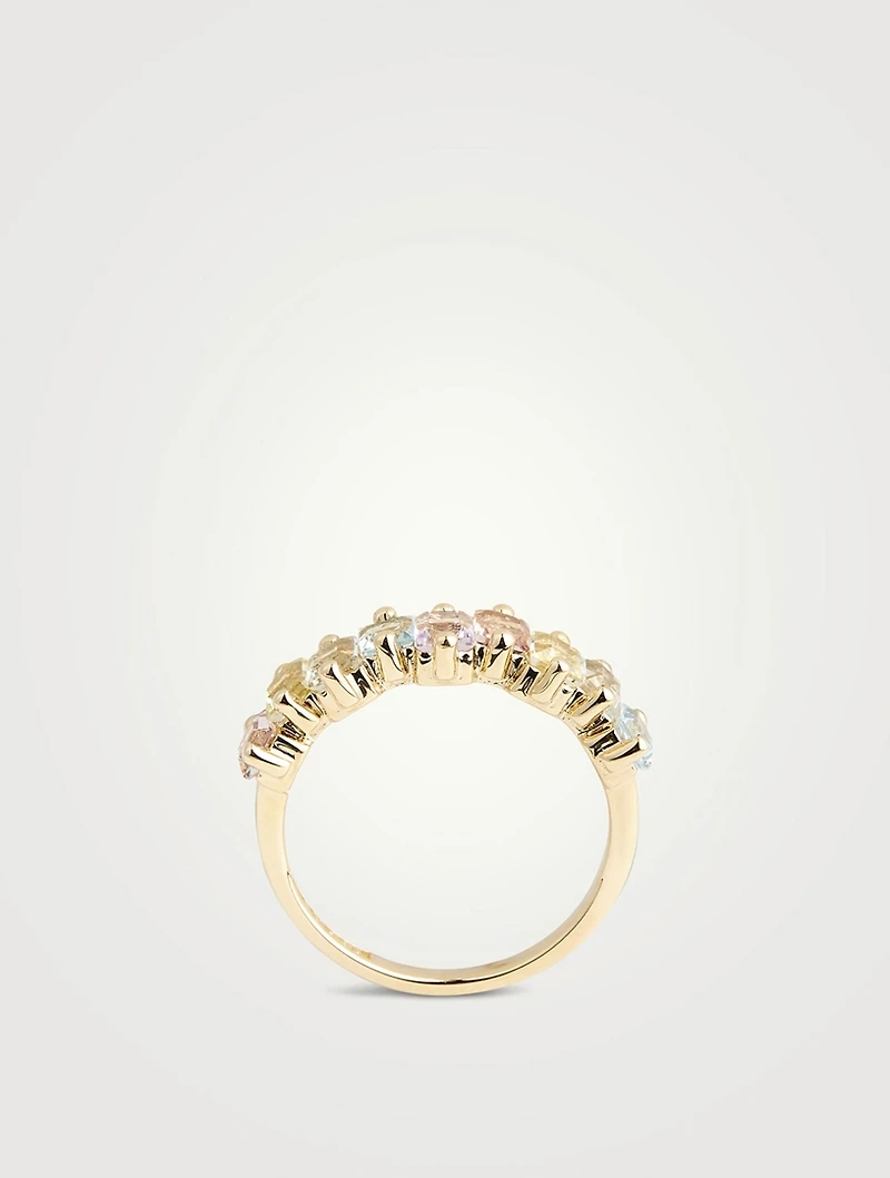 Cierra 14K Gold Pastel Mix Half Band Ring