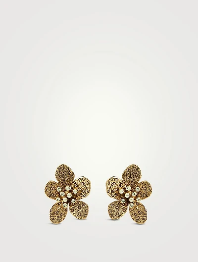 Hammered Flower Earrings