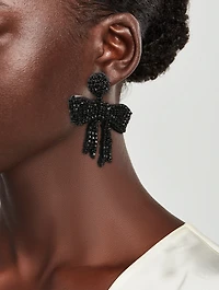Beaded Bow Earrings