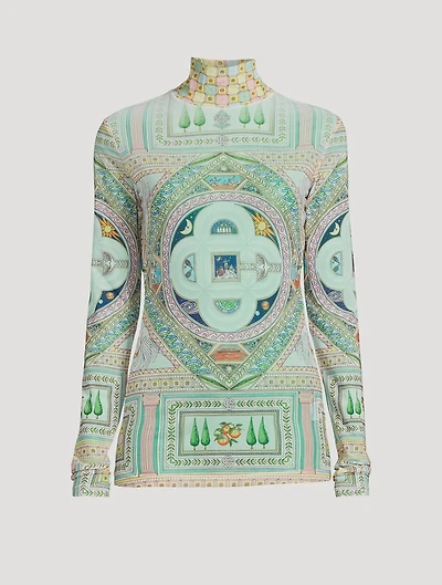Mesh Turtleneck Le Labyrinthe Print