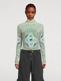 Mesh Turtleneck Le Labyrinthe Print