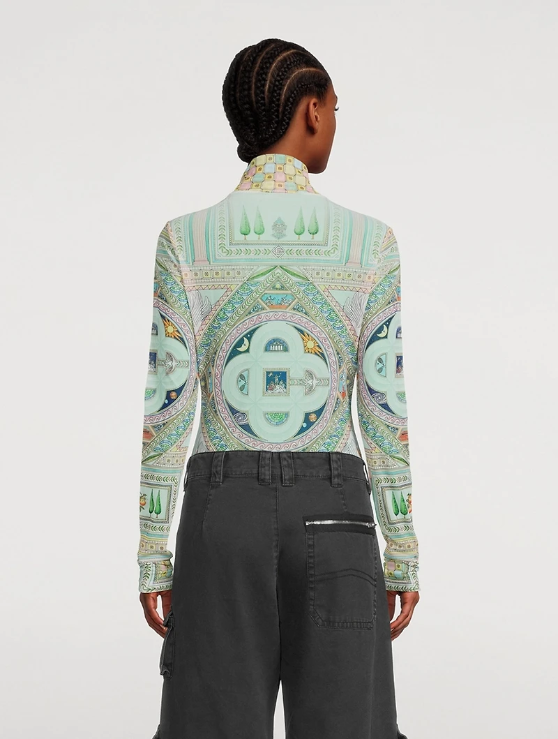 Mesh Turtleneck Le Labyrinthe Print