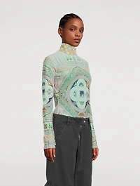 Mesh Turtleneck Le Labyrinthe Print