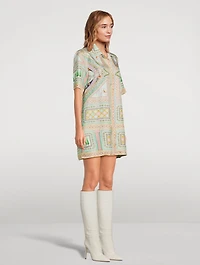 Silk Shirt Dress Le Labyrinthe Print