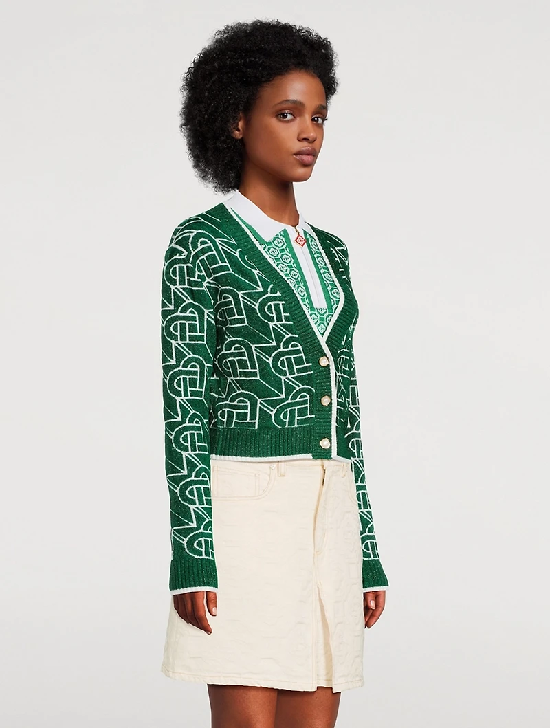 Jacquard Lurex Cardigan