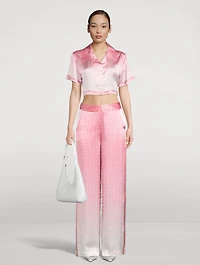 Morning City View Cropped Silk Shirt