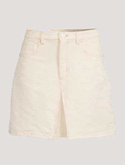Monogram Jacquard Denim Skirt