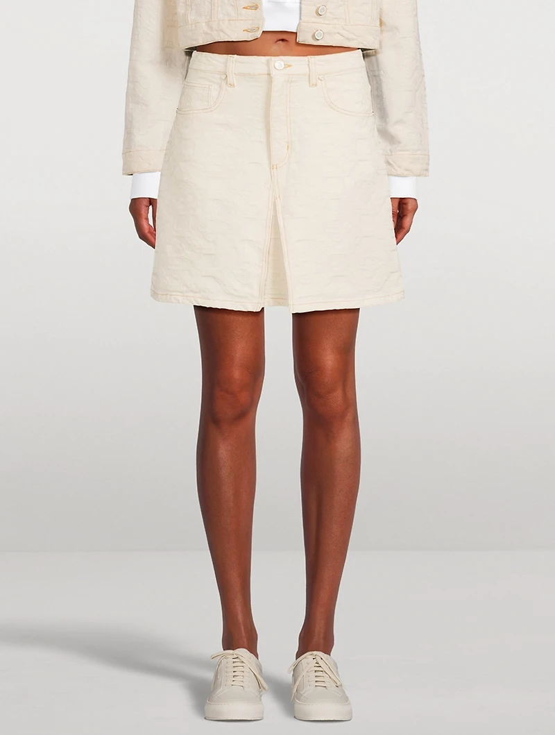 Monogram Jacquard Denim Skirt