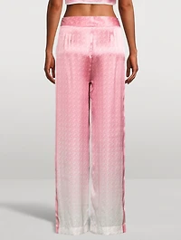Morning City View Wide-Leg Silk Trousers