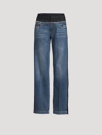 Twill Panelled Straight-Leg Jeans