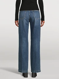 Twill Panelled Straight-Leg Jeans