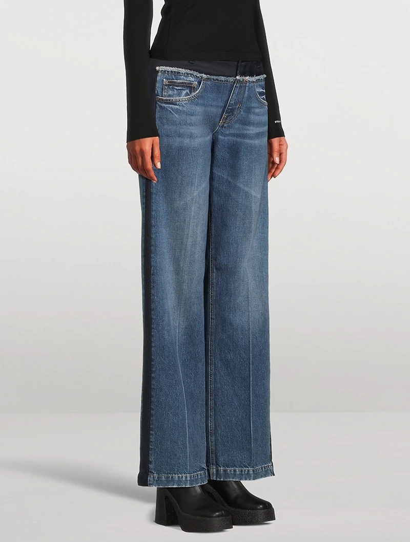 Twill Panelled Straight-Leg Jeans