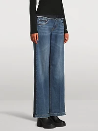 Twill Panelled Straight-Leg Jeans