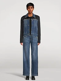 Twill Panelled Straight-Leg Jeans