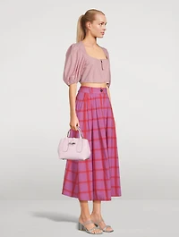 Roseau Box Leather Top Handle Bag