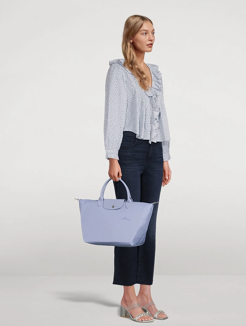 Medium Le Pliage Green Top Handle Bag