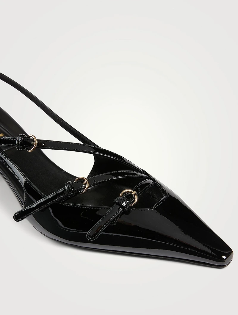 Patent Leather Slingback Pumps